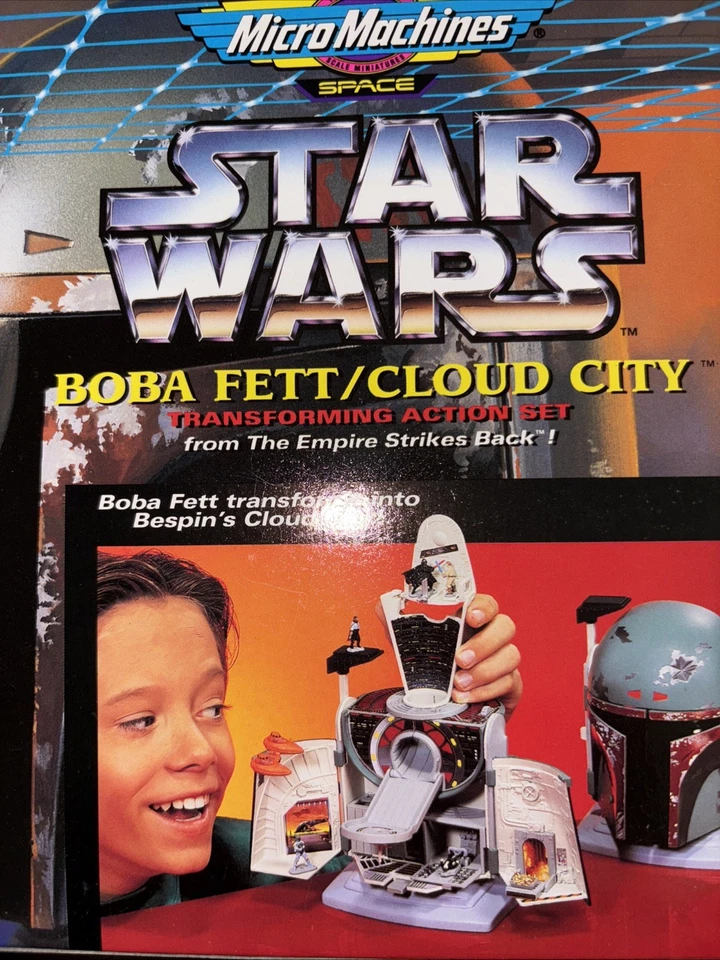 Juego de acción transformadora Micro Machines Star Wars 1996 Boba Fett/Cloud City nuevo en caja Foto 3 de 4