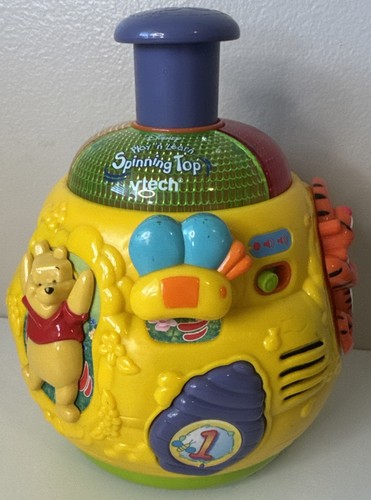 Disney Winnie The Pooh PLAY 'N LEARN VTECH SPINNING TOP Tested & Working