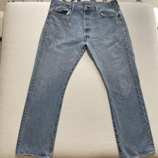 Vintage Levis 501 Jeans Mens 38x30 Blue Button Fly Straight Leg Distressed Y2K