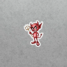 Cute Red Devil Cartoon Vinyl Sticker Decal for Laptop, Water Bottle, Phone #6813
