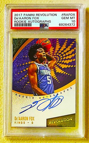 PSA 10 GEM MINT 2017-18 Revolution De'AARON FOX Rookie Autographs AUTO RC #RAFOX
