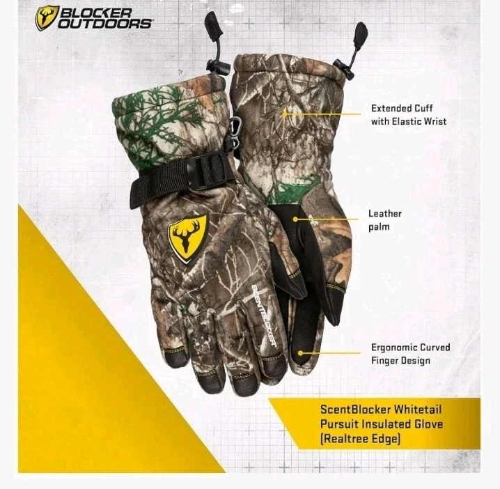 Scent Blocker Whitetail Pursuit Windblocker Insulated Hunting Gloves Size Large - Image 2 of 4