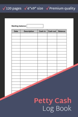 Petty Cash Log Book: Column Payment Tracking Receipt Book 120 Page - 6''x9''(15.2
