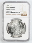 Certified 1881-S Morgan Silver Dollar NGC UNC details $1