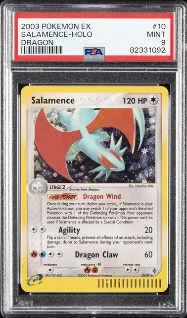 2003 POKEMON EX DRAGON #10 SALAMENCE-HOLO PSA 9