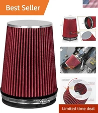 RED 6-Inch Truck Cold Air Cone Filter - Boost Horsepower & Throttle Response ...