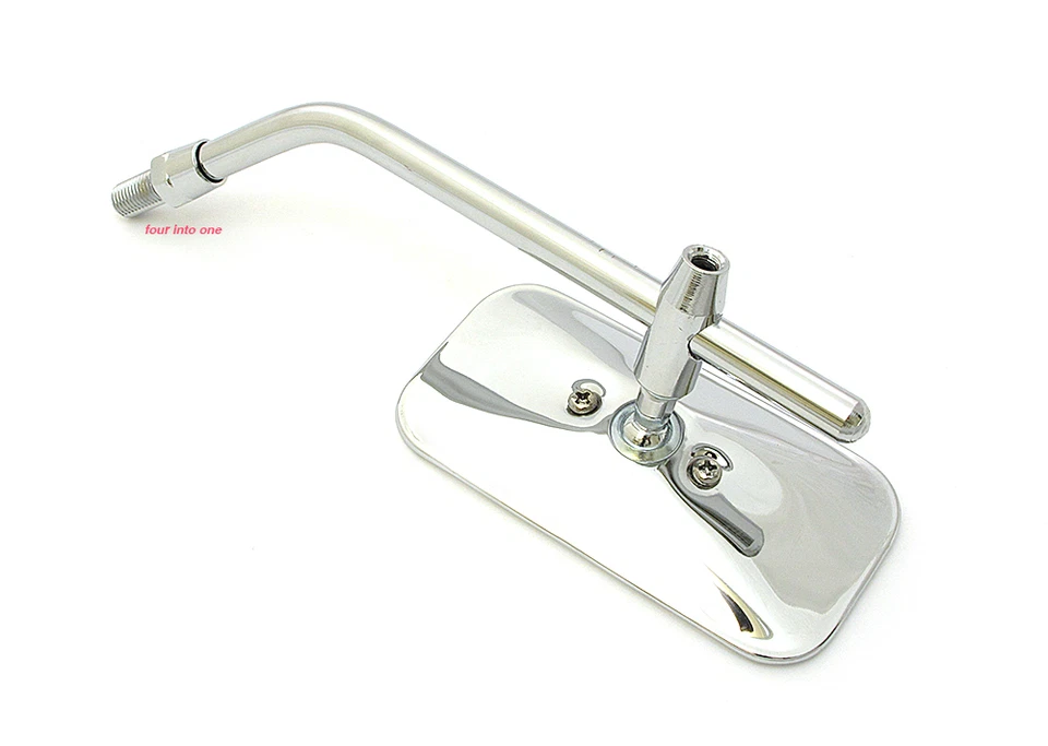 Espejo retrovisor atornillado rectangular cromado 10 mm para moto Honda Kawasaki Suzuki Yamaha Foto 3 de 3