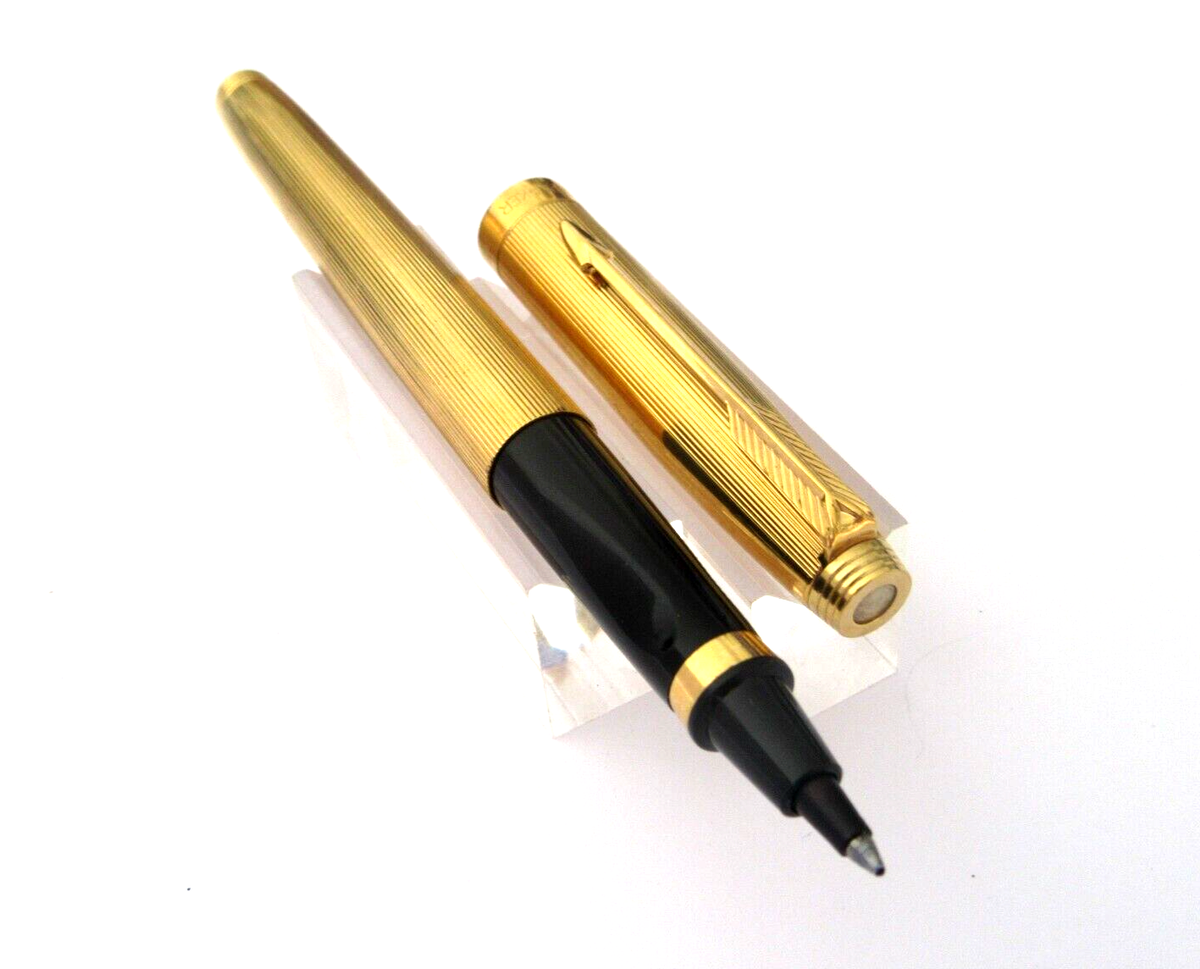 Stylo Plume PARKER 180 Vintage - Plaqué Or 12K - Plume Prestige - Avec écrin Et Recharges