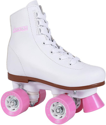 Chicago Girls Rink Roller Skate - White Youth Quad Skates - Size 3