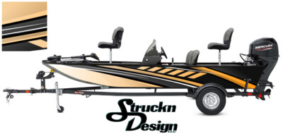 Boat Wrap Orange USA Modern Abstract Fishing Bass Fish Decal Kit Vinyl Graphic 