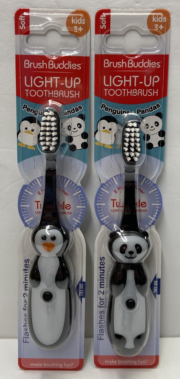 New 2 Brush buddies Kids Light-up Soft Toothbrush 2 Minute T