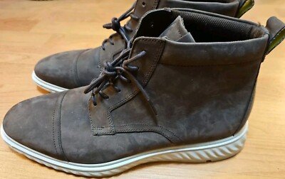 ECCO MEN S ST.1 HYBRID LITE MEN TOE CAP BOOT BROWN SIZE 12/46 NEW DISPLAY MODEL