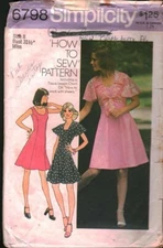 6798 Vintage Simplicity SEWING Pattern Misses Short Princess Seamed Dress Top 8