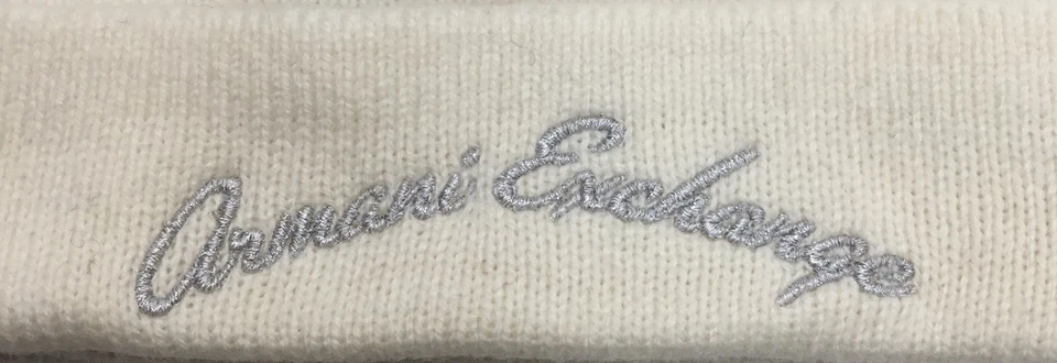 $60 A|X Armani Exchange Men's Knit Beanie Metallic Embroidered Logo, Snow - Image 2 of 3