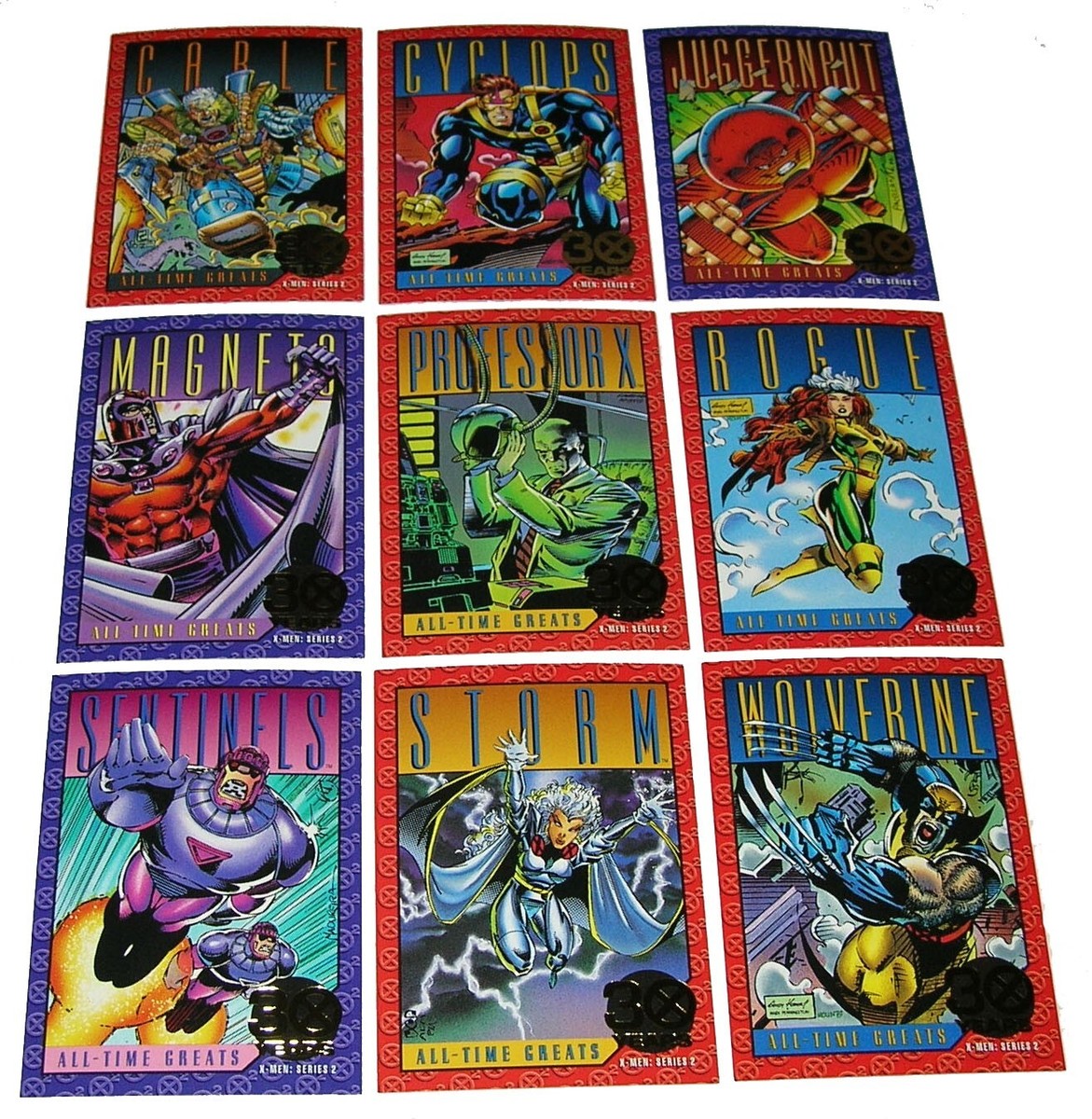 1993 Skybox Marvel X-MEN Series 2 'All-Time Greats' 9-Card Gold
