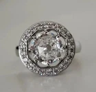 2CT Round Lab Created Diamond Vintage Art Deco 14K White Gold FN Engagement Ring