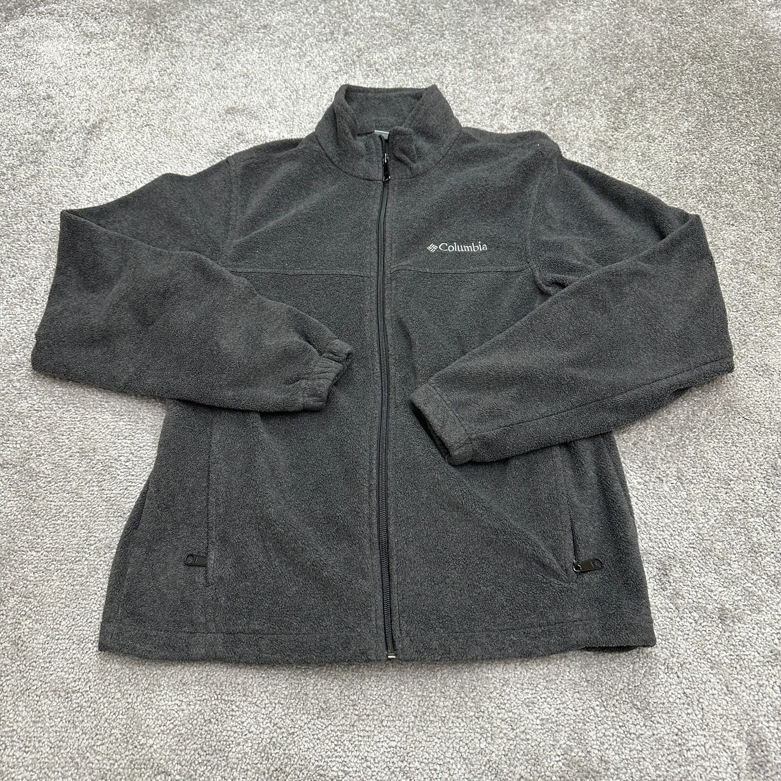 Columbia Steens Mountain Fleece Jacket Mens Dark Gray Full Zip Pocket Outdoor