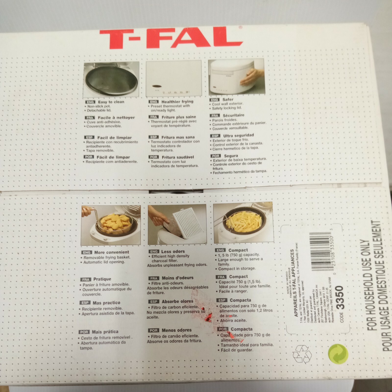 T-Fal Family Safety Midi Deep Fryer 1.5 LB Capacity (FC60/T D207)