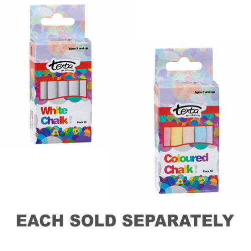 Texta Chalk Dust Free Non toxic formula Environmentally Friendly Pack of 10 - Afbeelding 1 van 3