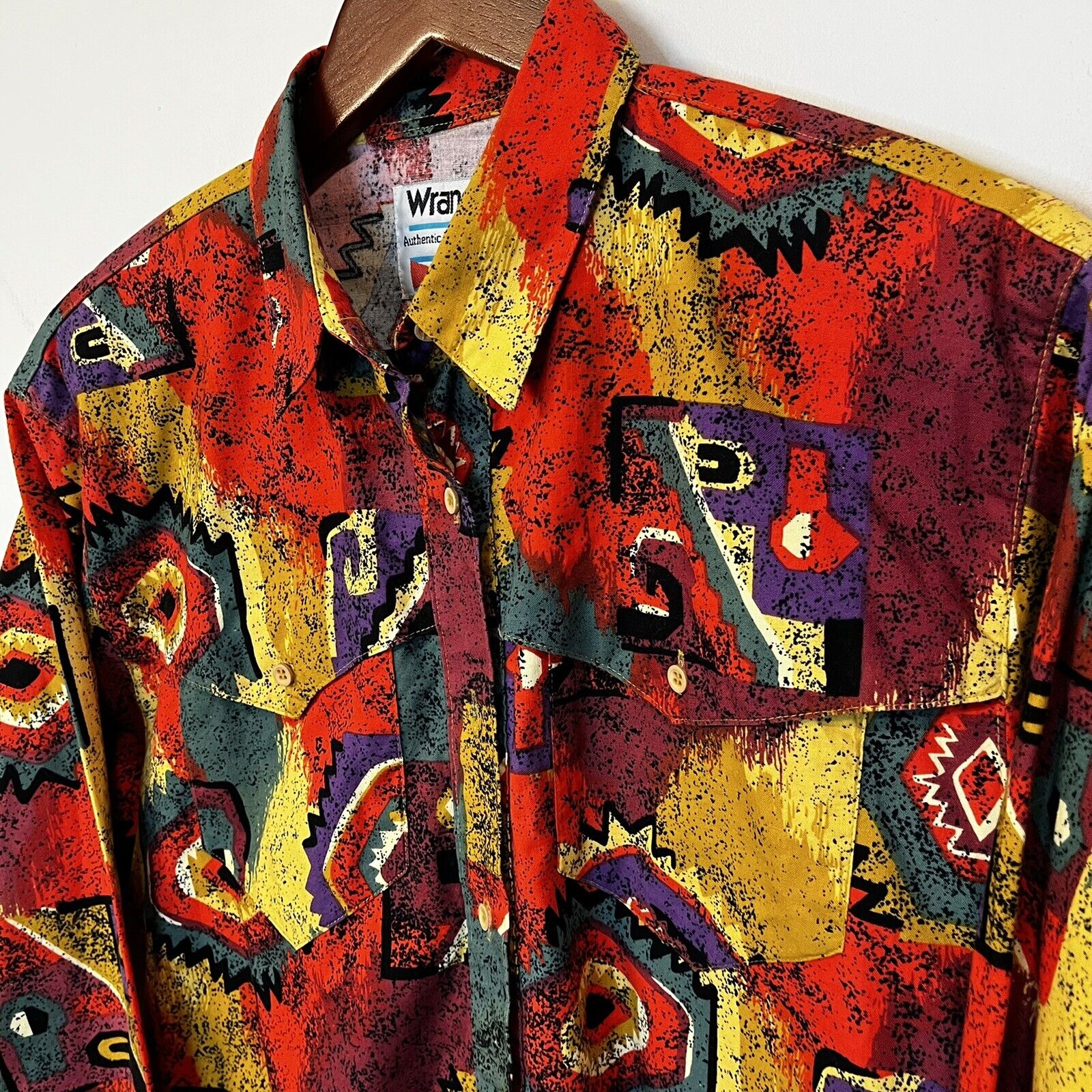 Vintage Wrangler Western Wear Crazy Colorful Azte… - image 2