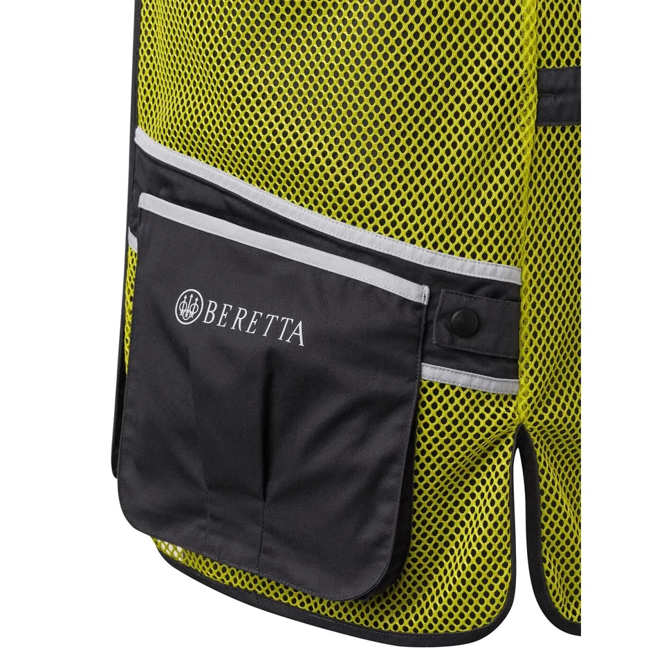 BERETTA Full Mesh Hunting Competition Shooting Vest Gray Yellow Size Large NWT - Image 3 of 3