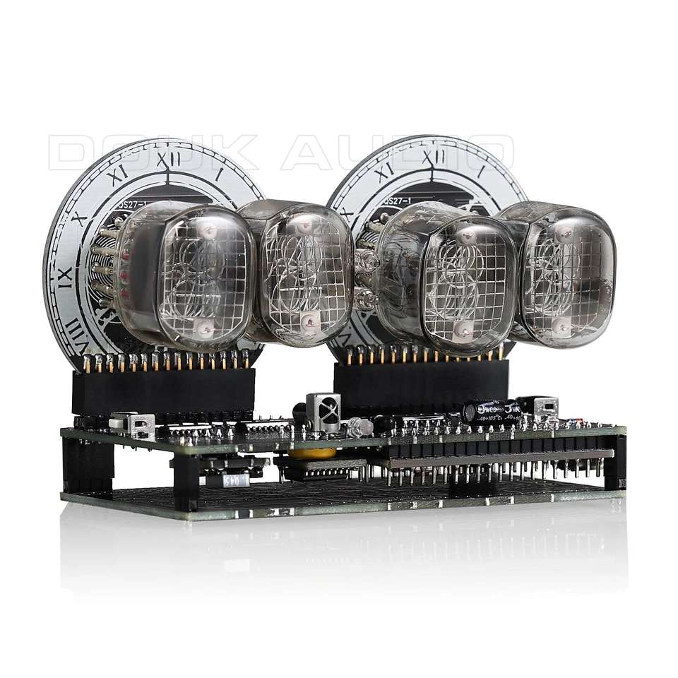 Retro 4*QS27 / QS30 Nixie Tube Clock RGB LED Display WIFI Desk Night Light Gift - Image 2 of 4