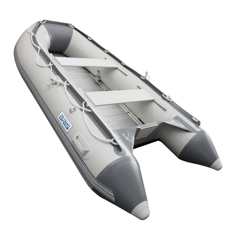 BRIS 9.8 ft Inflatable Boat Dinghy Pontoon Boat Tender Fishing Raft Gray