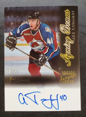 1999-00 Topps Premier Plus Alex Tanguay Signing Bonus Auto #SB5 Avalanche
