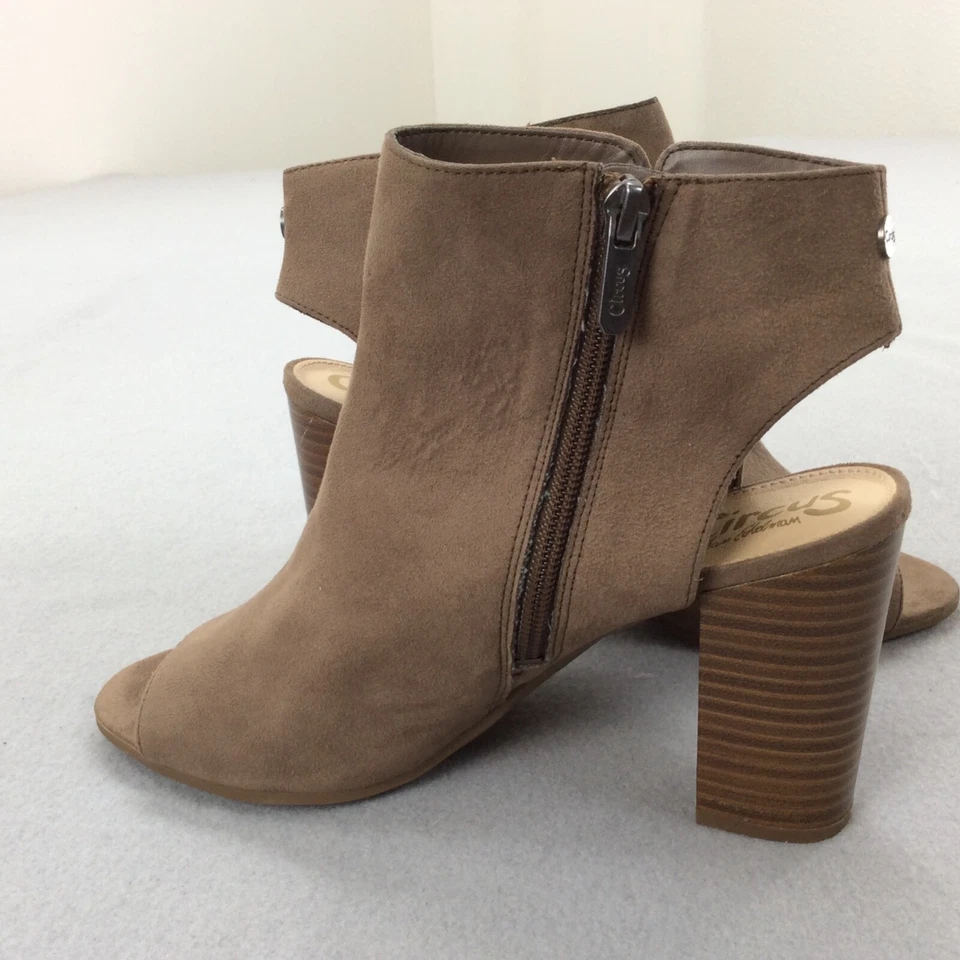 Circus By Sam Edelman Booties Women's 8.5 Brown High Block Heel Zip Shoes Heels - Image 4 of 4