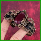 VALENTINO Affare Pasqua Kashmir Rubi pietra rame art deco fiore filo avvolgente bracciale gioielli