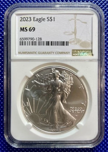 2023 ~ Silver Eagle S$1 ~ NGC MS69 ~ #6599790-128