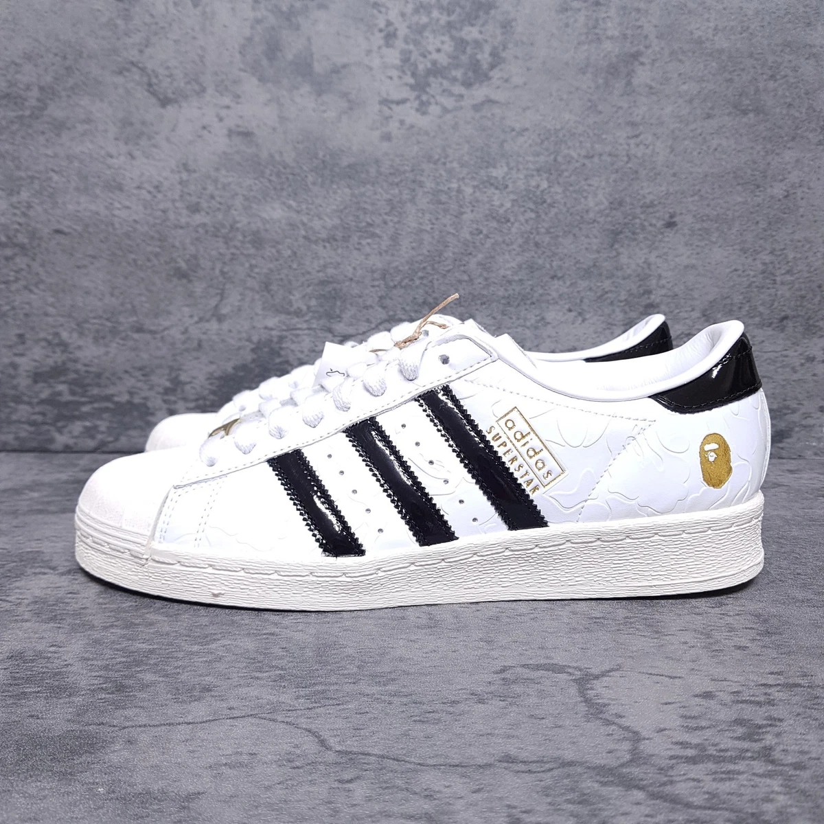 BAPE x adidas Superstar Vintage White Black for Sale