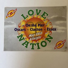 Rave Flyer Love Nation Oscars Essex May 28th 90s Rare A4