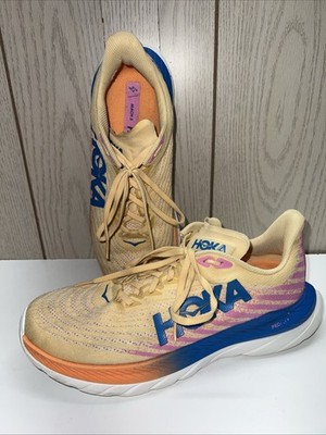 1127894 HOKA WOMEN S MACH 5 IMPALA CYCLAMEN SIZE 10.5 B Peach Purple
