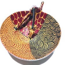 Whimsical Hand Crafted African Giraffe Bowl
