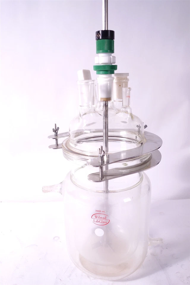 Wilmad LabGlass 2000ml 2L Glass Stirred Jacketed Reactor New Brunswick - Image 2 of 4
