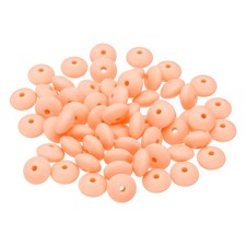 60PCS 12mm Silicone Beads Bulk Abacus Spacer Beads Lentil Focal Cute Peach