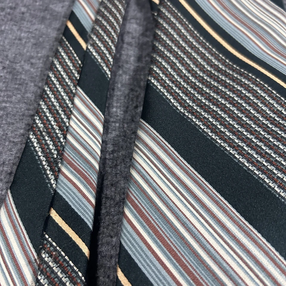 Corbata de poliéster tejida a rayas azul blanco de colección JC Penney tienda para hombre Foto 3 de 4