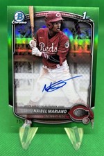 2025 1st Bowman Chrome CPA-NM Naibel Mariano Auto /99 Green Refractor Reds ⚾️