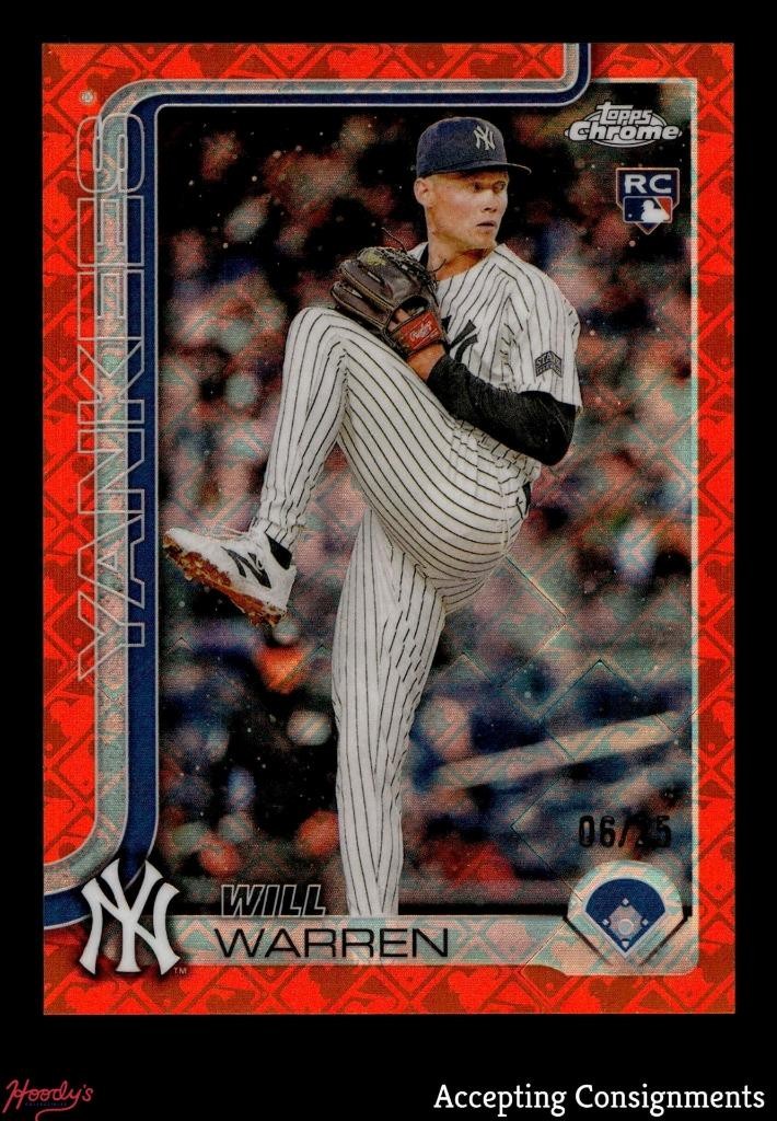 2025 Topps Chrome Logofractor Orange Refractors #81 Will Warren RC Rookie 06/25