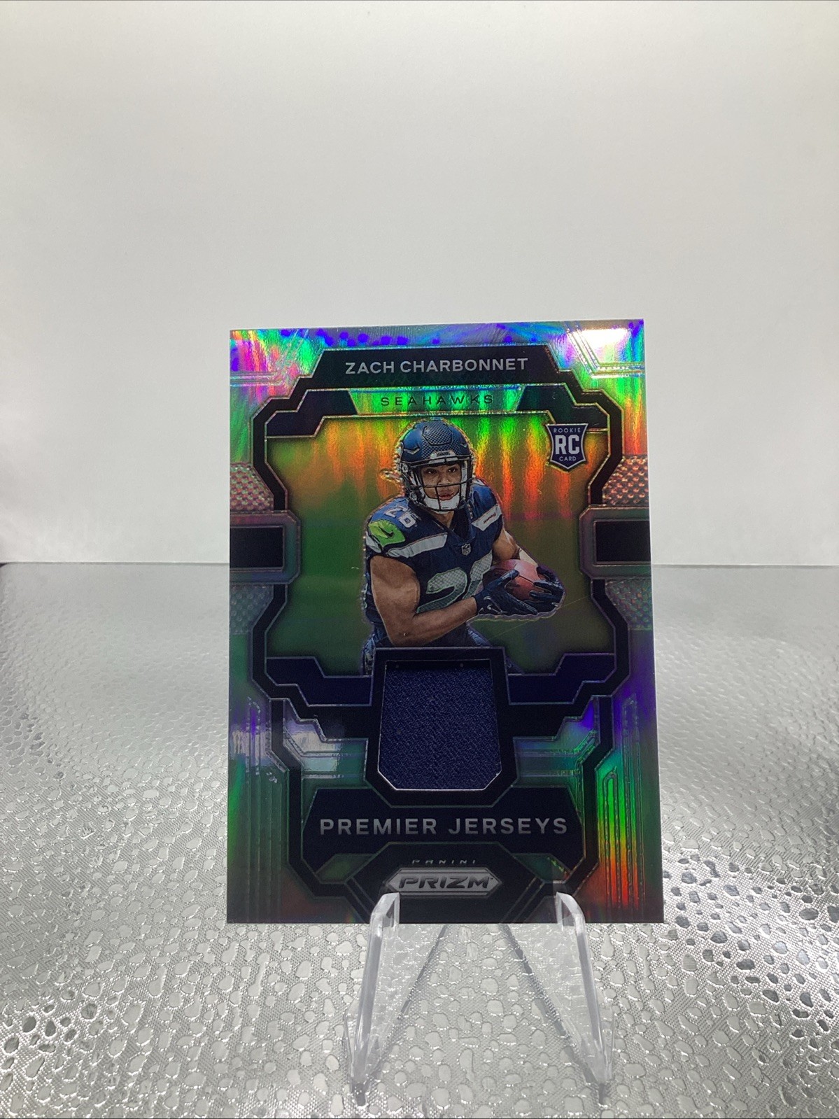 2023 Panini Prizm Zach Charbonnet Premier Jerseys Patch Silver #PJ-ZC