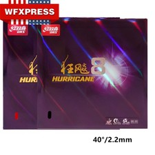DHS Hurricane 8 Table Tennis Rubber Hardness 40 Degree/Thickness 2.2mm,Red+Black