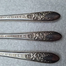 National Silver Co A1 Rose And Leaf silverware lot of 3 Knife