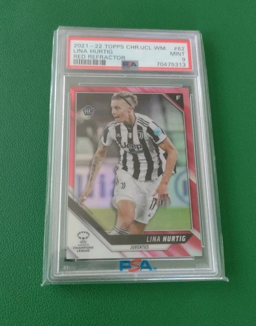 2021-22 Topps Chrome UWCL Saki Kumagai Red Refractor /5 PSA 9