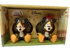 Disney Mickey and Minnie Mouse Thanksgiving Turkey Ceramic Salt Pepper Shakers
