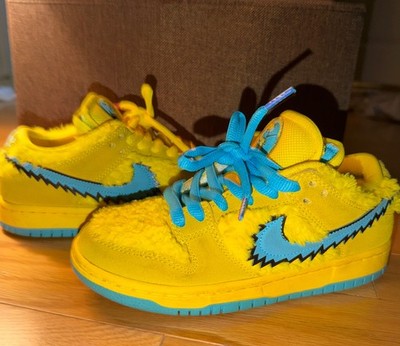 Size men s 4 Grateful Dead Dunks Yellow Bear 100% authentic 