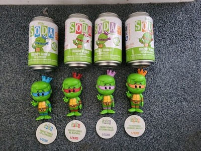 Camp Fundays Funko Soda Freddy Funko als TMNT Ninja Turtles - 4er Set