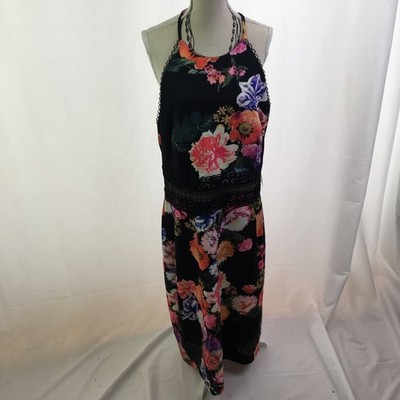Premier Amour Floral Dress Black Red Yellow 14