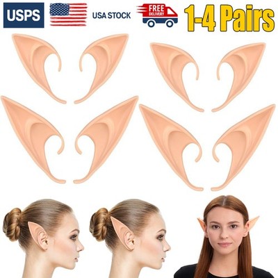 Cosplay Fairy Pixie Elf Ears, Soft Pointed Tips Anime Party Dress Up Accessories