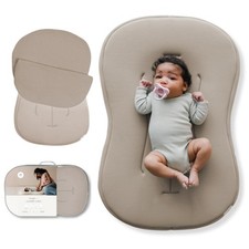 Snuggle Me Organic Newborn Baby Infant Lounger Pillow  Travel Lounger, Birch